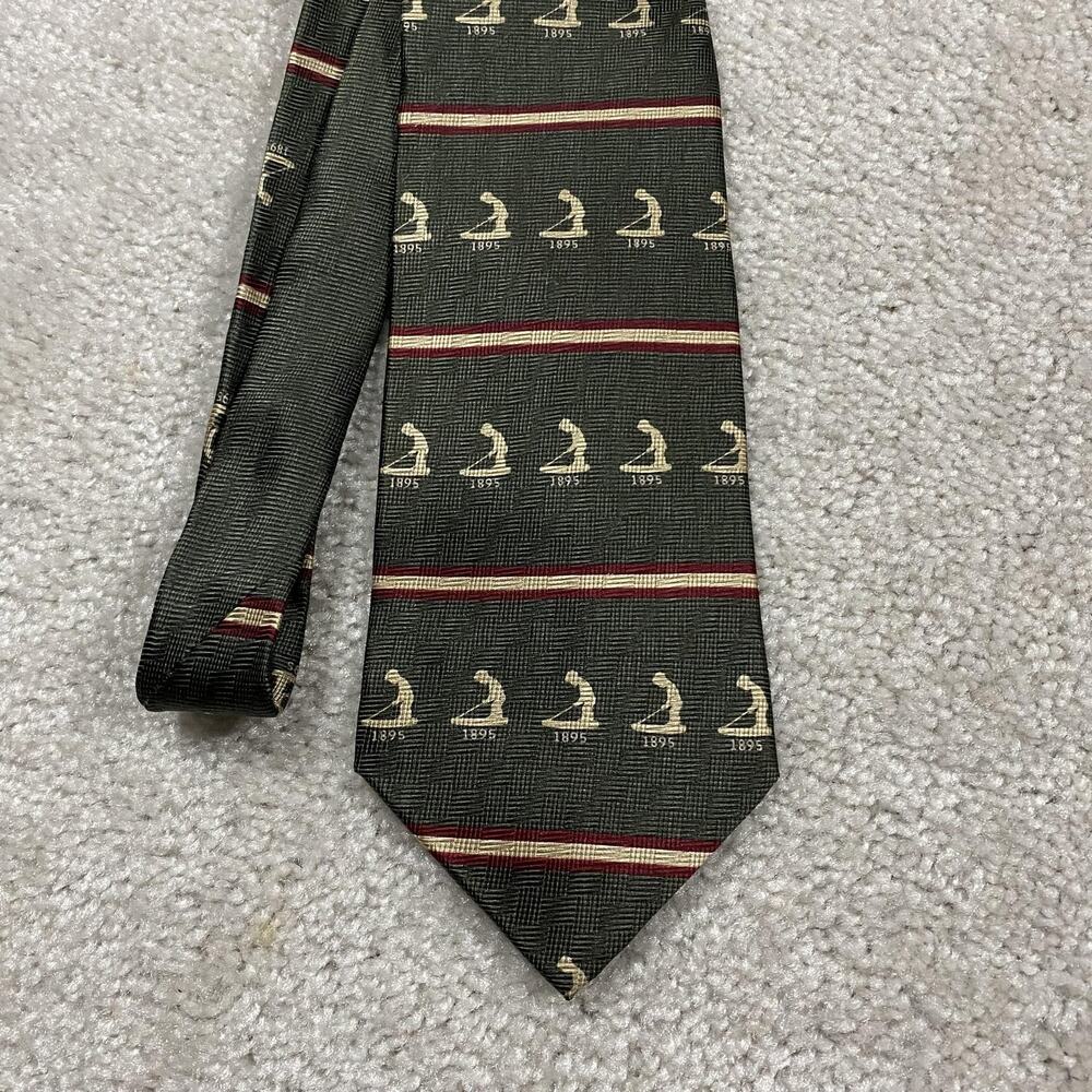 VTG Pinehurst Tie Mens Green Striped Golfer Ivy Prep Necktie Preppy Heritage